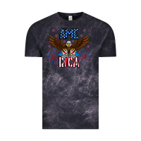 Cloud Black America eagle Vintage Tee - CowhideDigitalArt