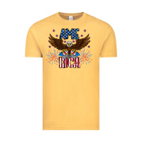 Vintage Mustard America eagle Vintage Tee - CowhideDigitalArt
