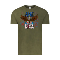 Vintage Olive America eagle Vintage Tee - CowhideDigitalArt
