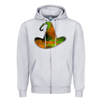 Heather Grey leopard witch hat Zipper Hoodie - Jasminsmagicworld