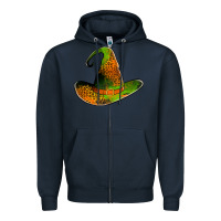 Navy leopard witch hat Zipper Hoodie - Jasminsmagicworld