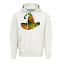 Oatmeal Heather leopard witch hat Zipper Hoodie - Jasminsmagicworld