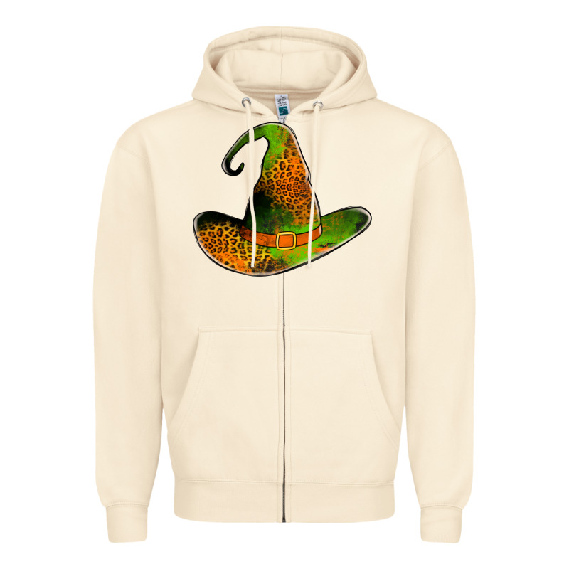 Leopard Witch Hat Zipper Hoodie by Jasminsmagicworld | Teevron