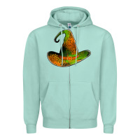Seafoam leopard witch hat Zipper Hoodie - Jasminsmagicworld
