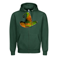 Sports Green leopard witch hat Zipper Hoodie - Jasminsmagicworld