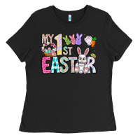 Black My 1st Easter Ladies Tee - CowhideDigitalArt