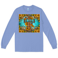 Colony Blue Western Faith Cross Butterfly Long Sleeve Tee - LillyAllenDesigns