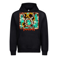 Black taurus turquoise cowhide Urban Hoodie - RanaPortraitStore