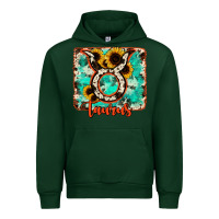 Forest Green taurus turquoise cowhide Urban Hoodie - RanaPortraitStore