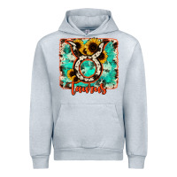 Heather Grey taurus turquoise cowhide Urban Hoodie - RanaPortraitStore