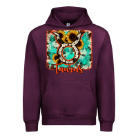 Mauve Wine taurus turquoise cowhide Urban Hoodie - RanaPortraitStore