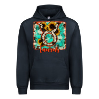 Navy taurus turquoise cowhide Urban Hoodie - RanaPortraitStore
