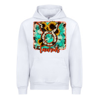White taurus turquoise cowhide Urban Hoodie - RanaPortraitStore