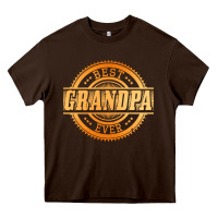 Chocolate Brown best grandpa Heavy Core Tee - DesigneFamous