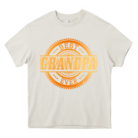 Cream best grandpa Heavy Core Tee - DesigneFamous