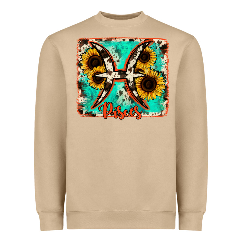 Pisces Turquoise Cowhide Heavyweight Sweatshirt by RanaPortraitStore | Teevron