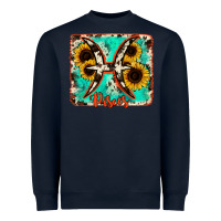 Navy pisces turquoise cowhide Heavyweight Sweatshirt - RanaPortraitStore