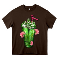 Chocolate Brown Western Cactus Cold Frappe Heavy Core Tee - FaDigitalArtStudio
