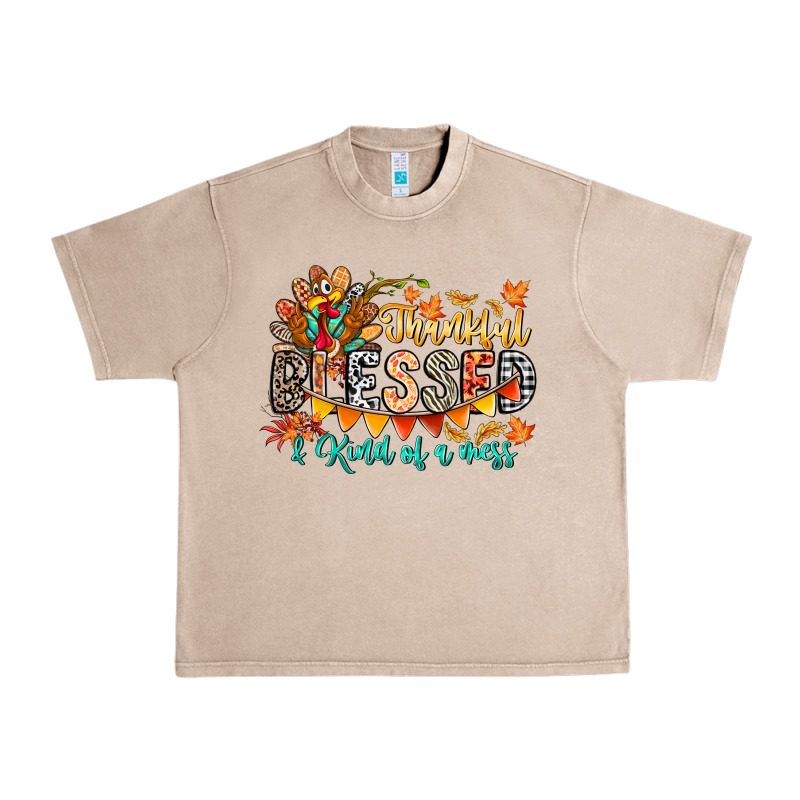 Thankful Blessed Kind Of Mess Urban Heavy Tee by CowhideDigitalArt | Teevron