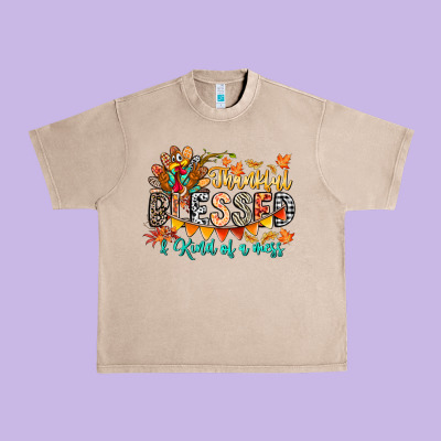 Thankful Blessed Kind Of Mess Urban Heavy Tee Designed By Cowhidedigitalart