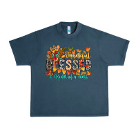 Midnight Navy Thankful Blessed Kind Of Mess Urban Heavy Tee - CowhideDigitalArt