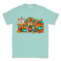Seafoam Thanksgiving Coffee Cups Classic Tee - FaDigitalArtStudio