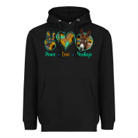 Black Peace Love Donkeys Heavyweight Hoodie - Jasminsmagicworld