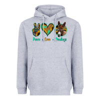 Heather Grey Peace Love Donkeys Heavyweight Hoodie - Jasminsmagicworld