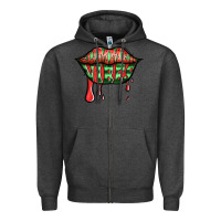Charcoal Heather summer vibes watermelon lips Zipper Hoodie - Jasminsmagicworld
