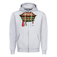 Heather Grey summer vibes watermelon lips Zipper Hoodie - Jasminsmagicworld