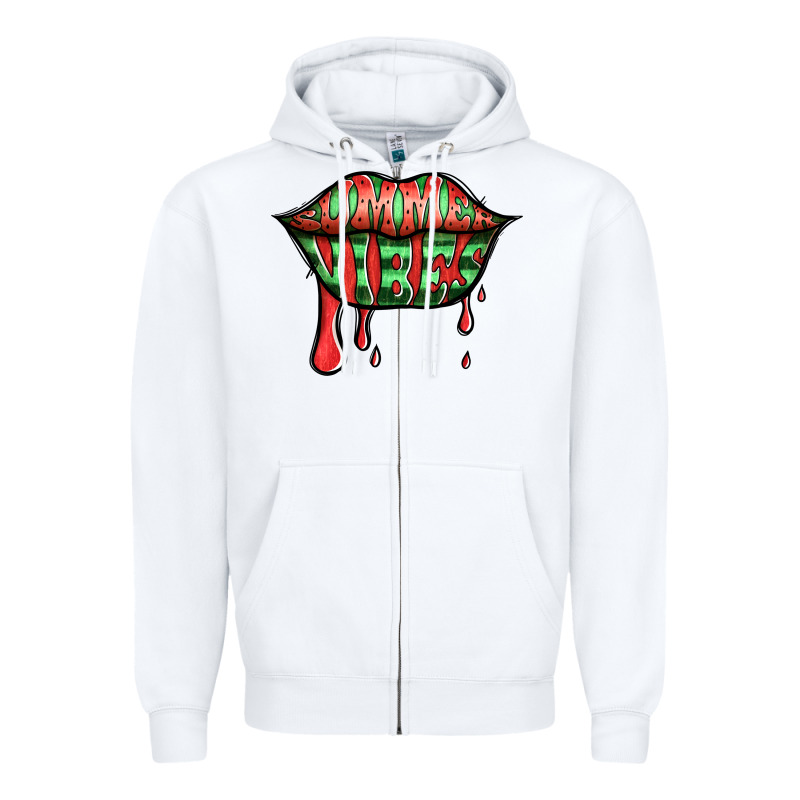 Summer Vibes Watermelon Lips Zipper Hoodie by Jasminsmagicworld | Teevron