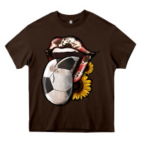 Chocolate Brown Soccer Tongue Heavy Core Tee - Jasminsmagicworld