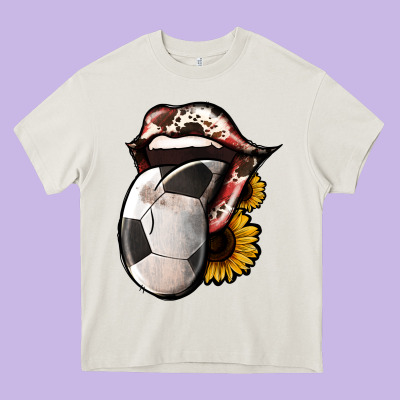 Soccer Tongue Heavy Core Tee Designed By Jasminsmagicworld