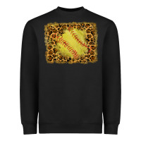 Black watercolor glitter leopard softball background Heavyweight Sweatshirt - RanaPortraitStore