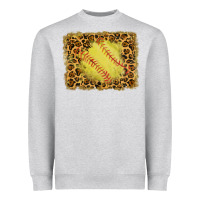 Heather Grey watercolor glitter leopard softball background Heavyweight Sweatshirt - RanaPortraitStore