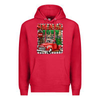 Cardinal small town christmas Premium Hoodie - BarkalooDesign