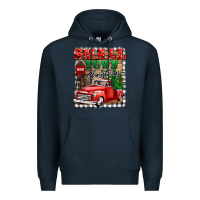 Navy small town christmas Premium Hoodie - BarkalooDesign
