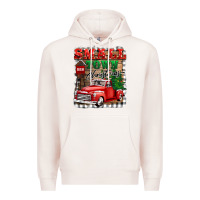 Pale Pink small town christmas Premium Hoodie - BarkalooDesign