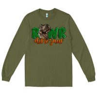 Army Green Rawr Dinosaur Long Sleeve Tee - LillyAllenDesigns