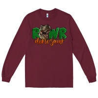 Burgundy Rawr Dinosaur Long Sleeve Tee - LillyAllenDesigns