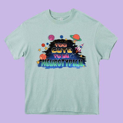 Too Cute To Be Neurotypical Heavy Core Tee Designed By Fadigitalartstudio