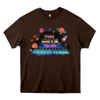 Chocolate Brown Too cute to be neurotypical Heavy Core Tee - FaDigitalArtStudio