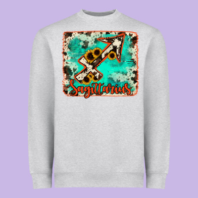 Sagittarius Turquoise Cowhide Heavyweight Sweatshirt Designed By Ranaportraitstore