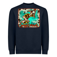 Navy Sagittarius turquoise cowhide Heavyweight Sweatshirt - RanaPortraitStore