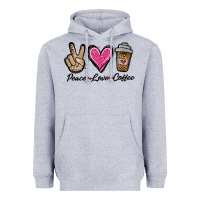Heather Grey peace love coffee Heavyweight Hoodie - Jasminsmagicworld