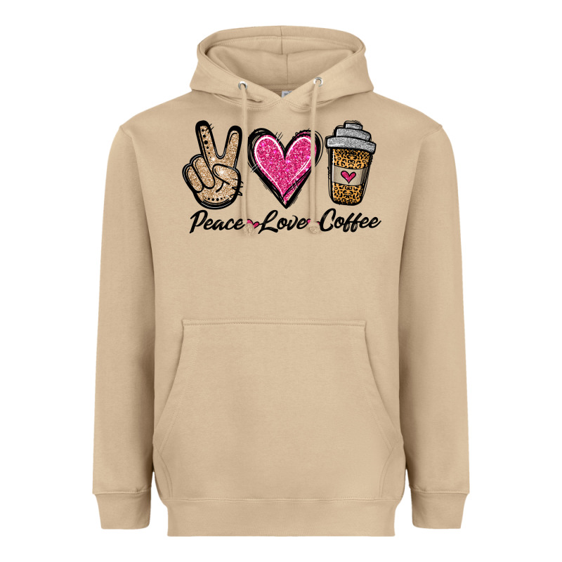 Peace Love Coffee Heavyweight Hoodie by Jasminsmagicworld | Teevron