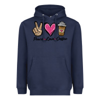 Navy peace love coffee Heavyweight Hoodie - Jasminsmagicworld