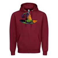 Burgundy Purple leopard witch hat Zipper Hoodie - Jasminsmagicworld