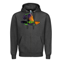 Charcoal Heather Purple leopard witch hat Zipper Hoodie - Jasminsmagicworld