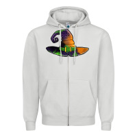 Dove Grey Purple leopard witch hat Zipper Hoodie - Jasminsmagicworld